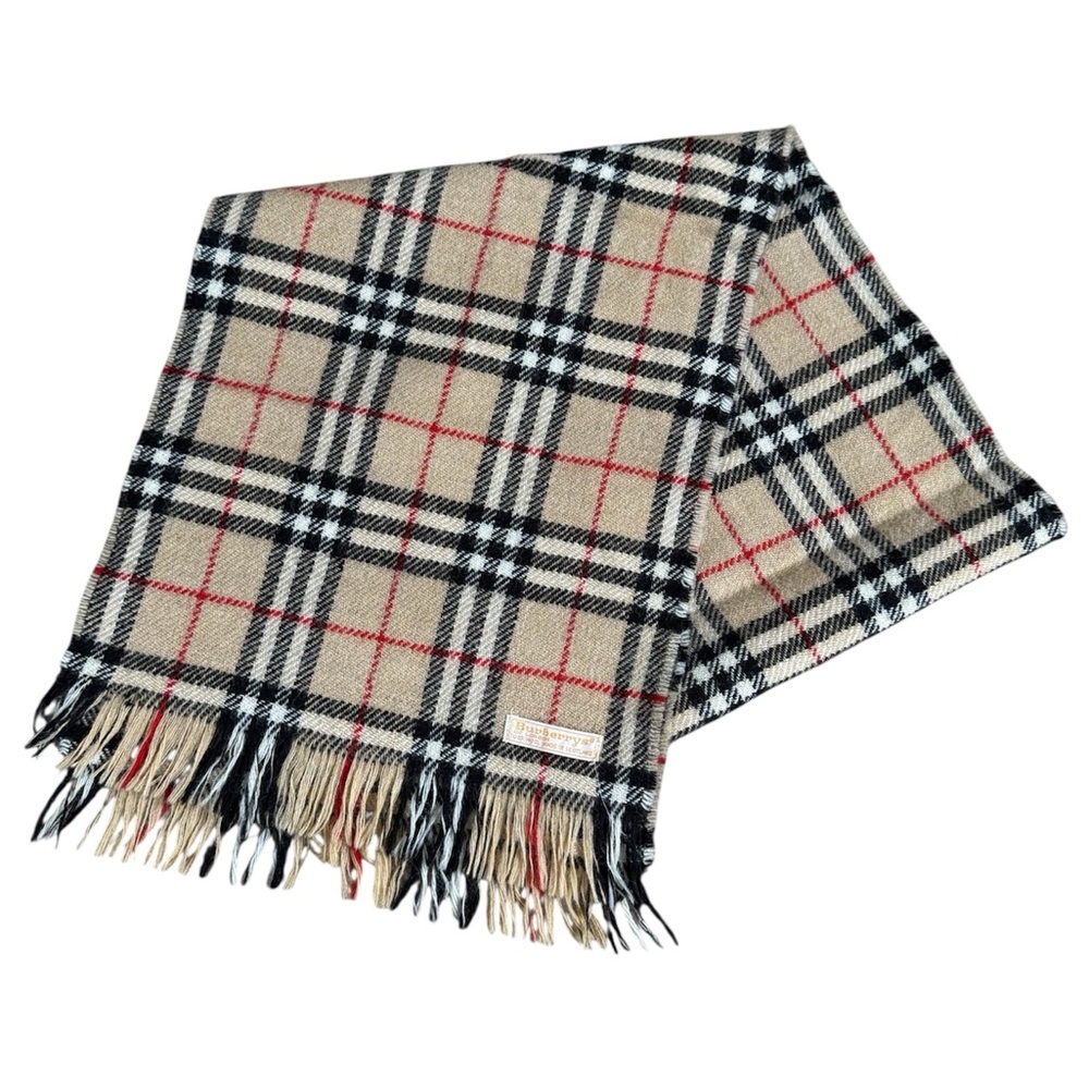 Burberry Beige Checkered Scarf